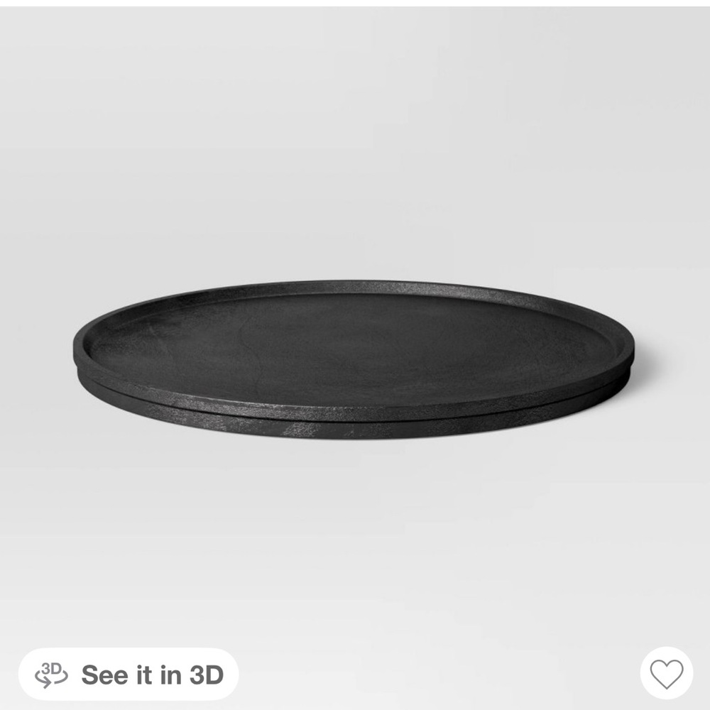 Threshold Target Black Cast Metal Round Tray 17.5” Diameter